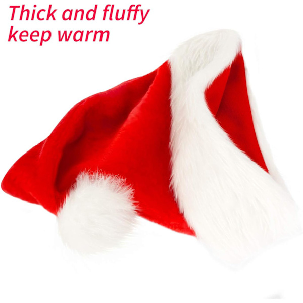 Julemandshue, Julehat til Børn, Unisex Fløjl Komfort Julehat Ekstra Tyk Klassisk Pels 3pcs
