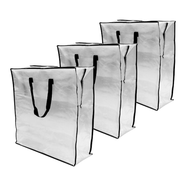 3 stk. krans dekorative oppbevaringsposer pp halvtransparent vevd håndholdt dyne oppbevaringspose laminering glidelåspose 63*21*63cm