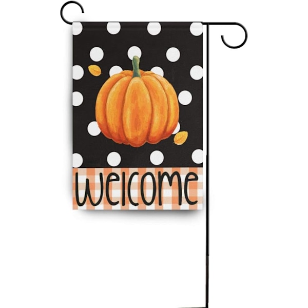 Glædelig Jul Træ Rød Haveflag Vinter Snefnug Dobbeltsidet Flag 12\" x 18\", Jul Rustik Vinter Sne Ferie Nytår Lille Haveflag Banner Pumpkin