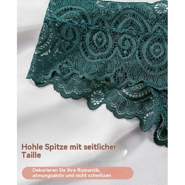 Naisten stringit, seksikäs, ei pullistu, keski-vyötärö, mukava, pitsi, pluskoko, neljä kappaletta sarjana. XL
