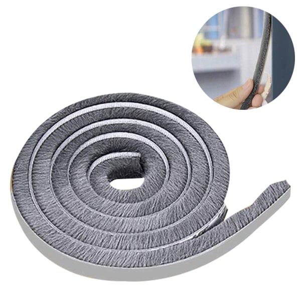 Harjasteippa itseliimautuva ovitiiviste, harjalistatiiviste Gray 9*23mm