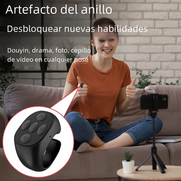 Trådlös Bluetooth Selfie-fjärrkontroll för Android-telefoner Svart black