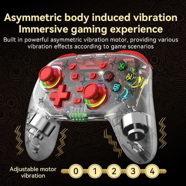 Blå trådløs Bluetooth-spillkontroller kompatibel med Nintendo Switch, vekkefunksjon