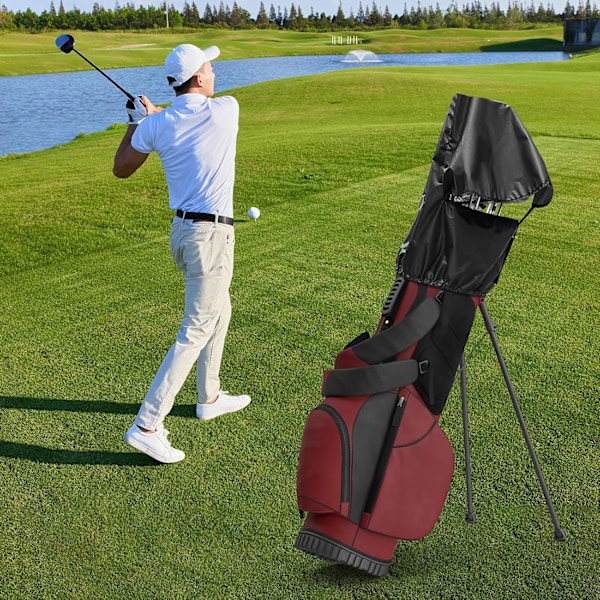 Golfbag Regnöverdrag Vattentätt Huva Golfbag Regn Skydd Överdrag Hållbart Lätt Klubbväskor Regnkappa - 21.7in x 19.7in (Svart)