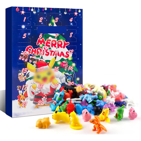 Adventskalender med 24 Stycken Nedräkningsfigurer, 2024 Adventskalender Barn, Exit Adventskalender 2024, Röd type 2