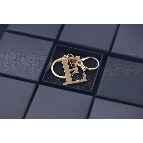 Nøglering med Guld Bogstav A-Z til Kvinder Taske Charms Pung Charms Til Håndtasker Metal Alphabet Initial Letter Nøglering E