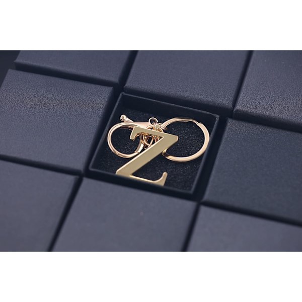 Nøglering med Guld Bogstav A-Z til Kvinder Taske Charms Pung Charms Til Håndtasker Metal Alphabet Initial Letter Nøglering Z
