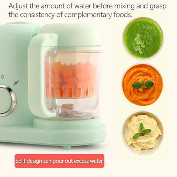 Babymadmaskine, Puree Food Processor, dampkogning og mixer, varmemaskine, alt-i-én automatisk madlavning, automatisk madlavning