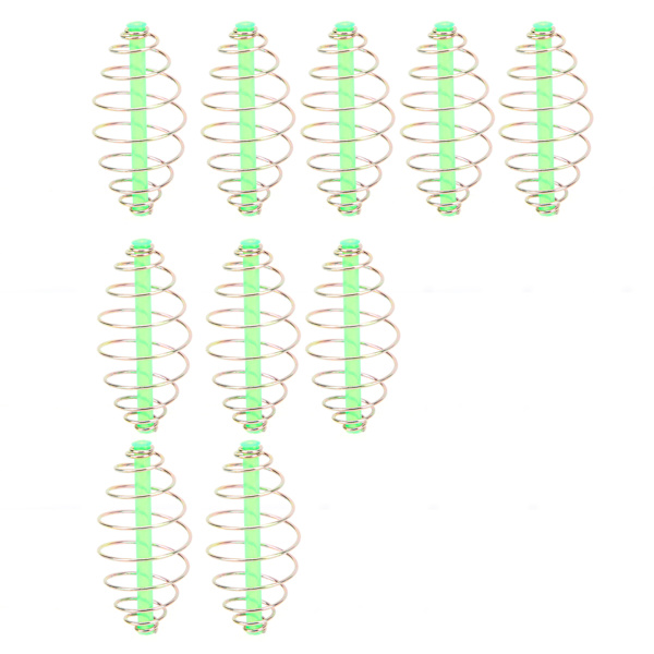 10-pak fjeder spole fast punkt rede maker spole inline metal agn kaste feeder fiskegrej L L