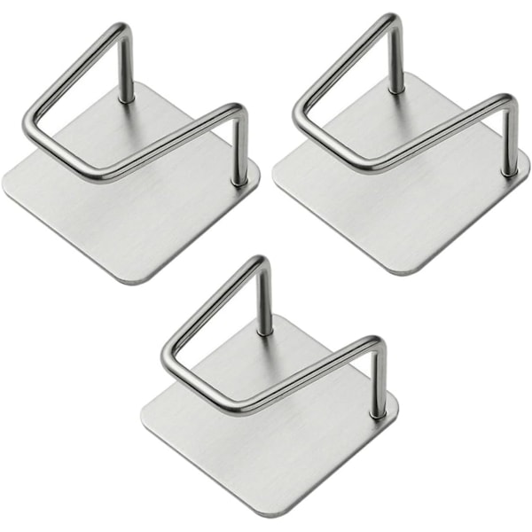 3 Pack Shelves Household Storage Sponge Rack Kitchen Stand Kitchen Sink Storage Rack Sticky Sponge Rack Household Storage Rack Silver Stainless Steel