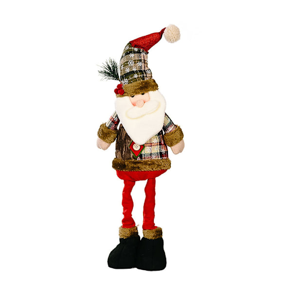 Charmig Jul Retro Snöflinga Rutiga Tyg Sträckbara Tomte Dockor (40 - 50)cm*12cm*8cm, Perfekt för Hotell & Köpcentrum Dekoration