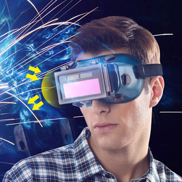 Automatisk mörknande svetsglasögon med klara inre linser Svetsmask Solglasögon Flip Up-lins Ögonskydd