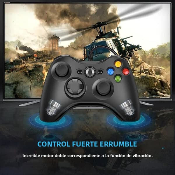 Sort, kablet USB-spilcontroller, kompatibel med Xbox 360-konsol og Windows 7/8/10 PC