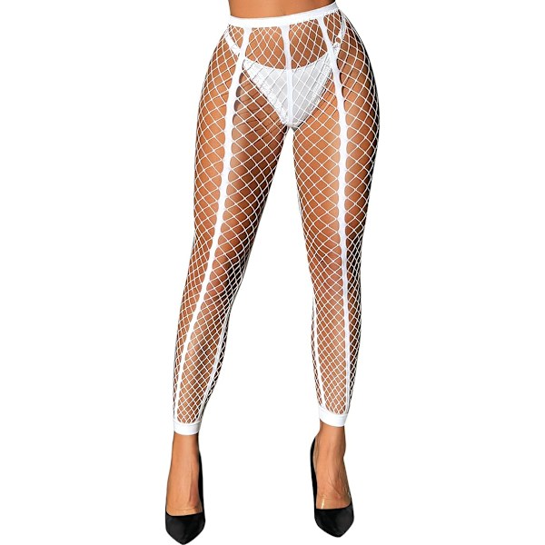 Dames Strømper Fiskenet Strømper Sexy Strømpebukser Blonder Høj Talje Strømpebukser Mesh Strømper Fiskenet Strømpebukser White