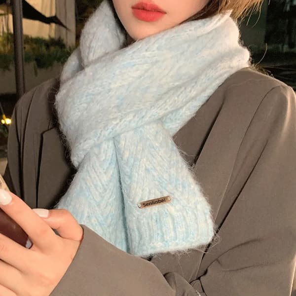 165-24cm;10 Alpaca Uld Halstørklæde Dame Efterår og Vinter Ny Uldblanding Koreansk Version Trendy Studerende High-end Strik 10