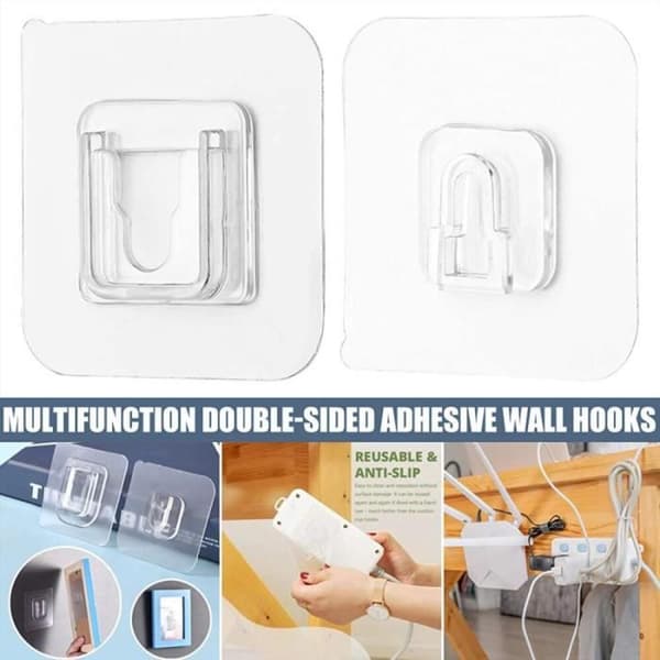 Dobbeltsidige selvklebende kroker, transparent sugekoppdesign, multifunksjonell oppbevaring 24pcs