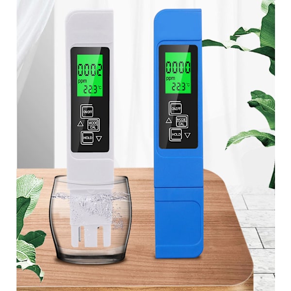 Uusi vedenlaadun testauskynä kotikäyttöön, EC-mittari 3-in-1 lämpötilajohtavuus TDS-testauskynä LCD-suuri näyttö