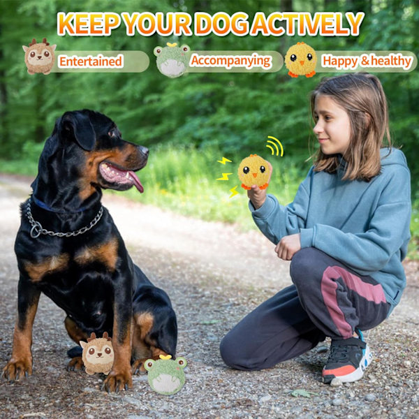 DKING 3-pack Kvittrande Hundbollar, 2-i-1 Roliga Valpbollleksaker, Födelsedagshundleksak för Små och Medelstora Hundar (Monsterboll) 2