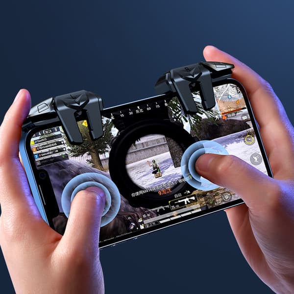 Sæt A 1 Par Mobil Spil Controller 6 Finger Universal Gamepad Joystick Trigger Knap Kompatibel med iOS og Android