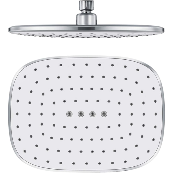 Bruseshower, rektangulær bruseshower Hvid ABS fast regnbruseshower Højtryks regnbruseshower, tilslutning