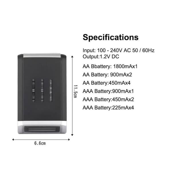 Smart batterilader for AA AAA NiMH NiCd oppladbare batterier, multilader