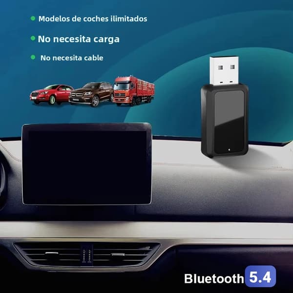 Bluetooth 5.4 Bil FM-sender med mikrofon USB-lydadapter Håndfri samtale musikkspiller og USB-strømsett