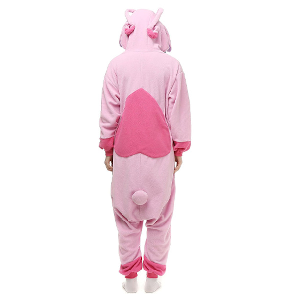 Vuxen Onesie Djur Pyjamas Halloween Cosplay Kostymer Festkläder Rosa M