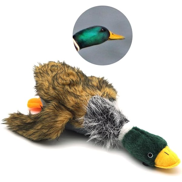 Husdjursleksaker för hundar, Plyschleksak i form av en gräsand, Kvittrande leksaker för medelstora och stora hundar, 40 cm, 1-pack 1
