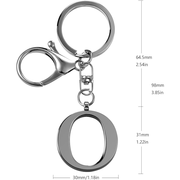 Nyckelring med guldbokstav A-Z för kvinnor, väskacharm, handväskacharm, metallinitialbokstavsnyckelring Black-o