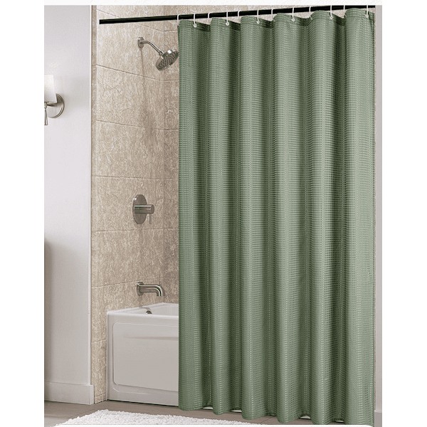 Soya Grön Våffel Vattentät Mögelbeständig Polyester Duschdraperi Badrumsdraperi Sanitärt Mellanrum Duschdraperi Duschdraperi 150*180
