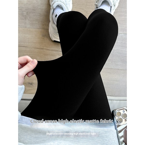 Damernas höst-vinter måste-ha: Plus-size fleecefodrade hajpants -vänliga,Tjockade,Smal,Diamant-vadderade,Svart Botten Ultimate Värme L [suitable for 100-120 catties]