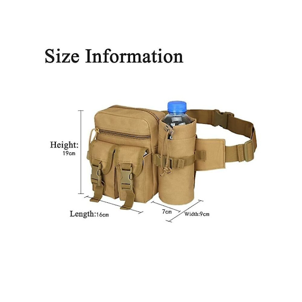 Herr Tactical Casual Fanny Vattentät Väska Midjeväska Utomhus Militär Väska Sand Trä