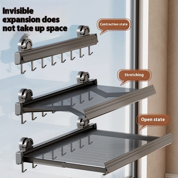 Innovativ Aluminiumslegering Trækbart Sugkop Tørrenet - 40*44cm Usynlig Tøj Tørre Løsning til Balkon, Ideel til Trøjer