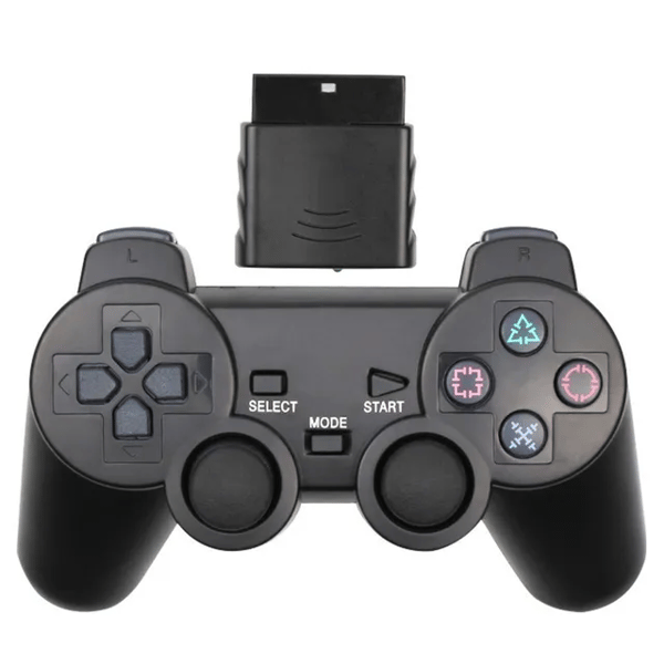 Sort Transparent Vibrerende Trådløs Gamepad, Kompatibel med PS2, PC USB Controller