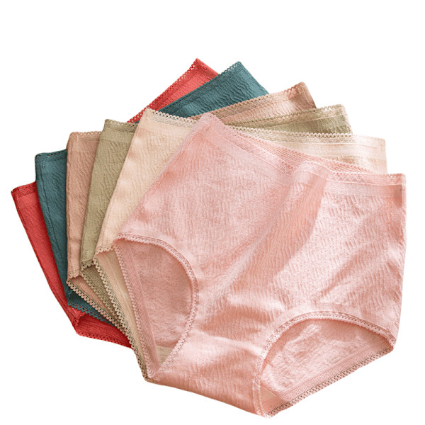 Damunderkläder med midjehögt midjeband, lämpliga för alla årstider, tunna och osynliga när de bärs, stor storlek, sex stycken i ett set. XL
