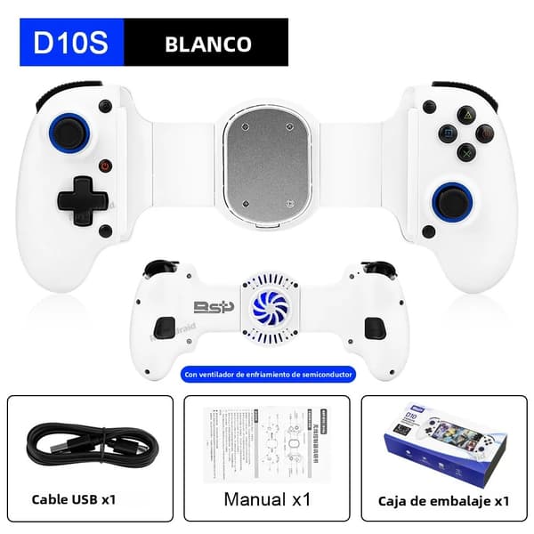 D10S Hvid Trådløs Spilcontroller Kompatibel med Switch, Android, iOS og Tablet, Multiplatform Streaming Gamepad