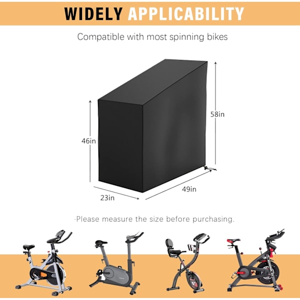 Sykkeldeksel for treningsykkel, oppreist innendørs sykling beskyttende deksel støvtett vanntett deksel ideelt for innendørs eller utendørs bruk