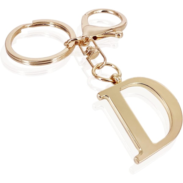 Nøglering med Guld Bogstav A-Z til Kvinder Taske Charms Pung Charms Til Håndtasker Metal Alphabet Initial Letter Nøglering D