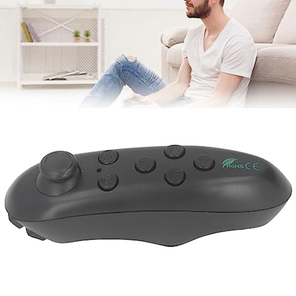 Bluetooth VR-kontroller trådløs gamepad for Android-telefon, fjernkontroll, selfie-utløser, musemodus, videoapp og e-bok sidevender (hvit) white