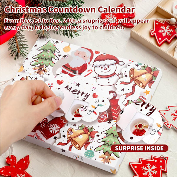 Smyckesadventskalender 2024 Barn, 24 Dagliga Nedräkningskalendrar för Flickor, Julkalender Advent, Armband Adventskalender, Julgåvor f