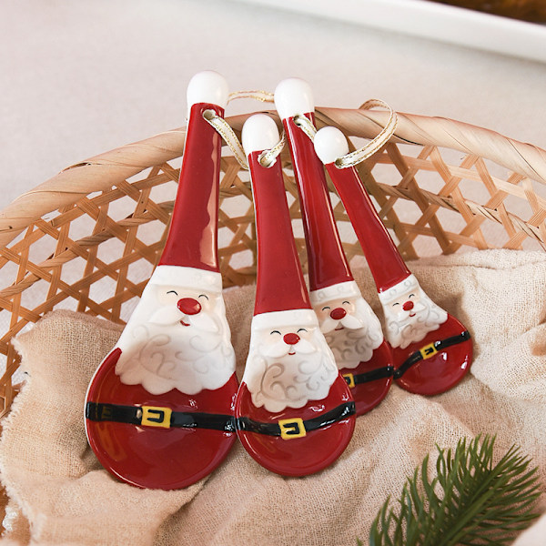 Jultomte Keramik Mätmått Set, Bakmätmått för Hemkök, 4 st