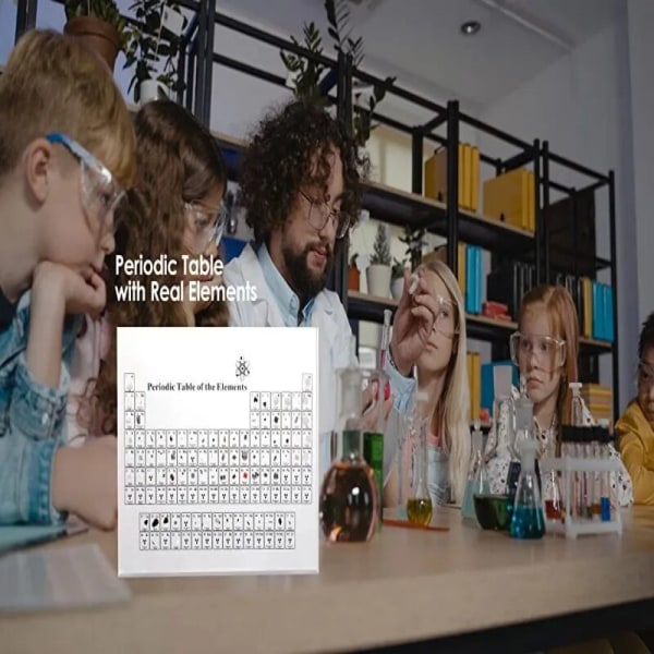 Periodiska systemet Akryl Periodiskt bord Skrivbordsdisplay med riktiga grundämnen Barn Undervisningspresenter Kemiskt element Hem MIDDLE