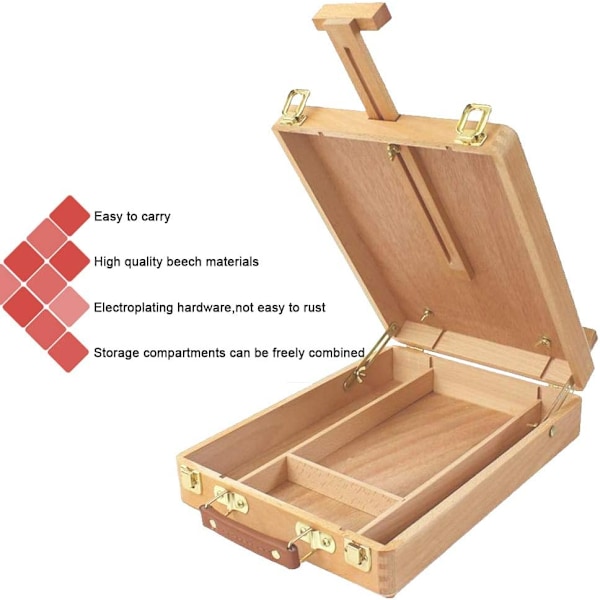 Premium Skissblock Easel, Bordstable, Trä för Måleri, Student, Konstnär, Nybörjare