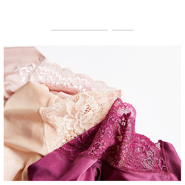 Bekväma och sexiga underkläder för kvinnor, coola och luftiga, inte skrymmande, plus size, låg midja, triangulär form, tre delar som ett set. L
