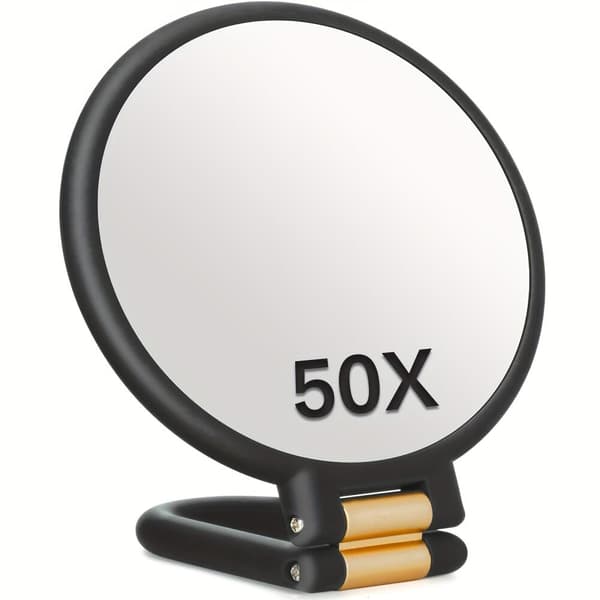 50x Dobbeltsidet Forstørrelsesspejl Foldbart Bærbart 360 Justerbart til Makeup Rejse