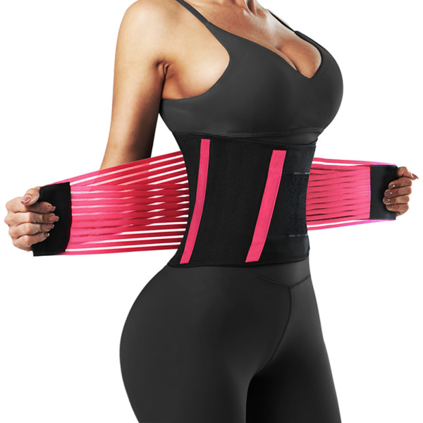 Naisten vyötäröharjoituskorsetti vatsa ohut vartalon muotoilija urheiluvyö pink M