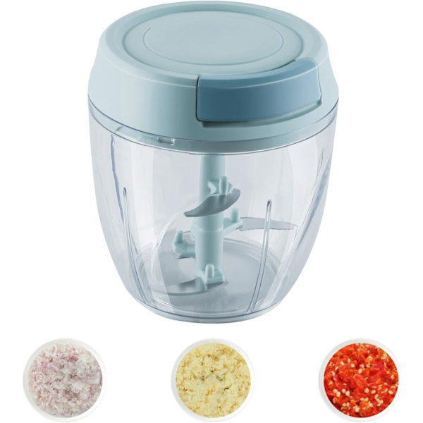 Vitlökshackare Mini Manuell Mathackare för Kök Lökhackare Vitlökshackare Blå 900ml Blue 900ML