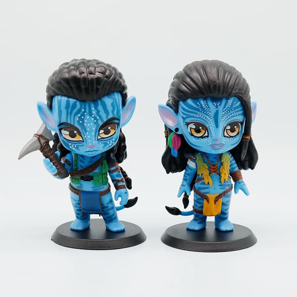 Blå Alien Kvindelig Karakter Inspireret Mini Figur 10cm, Tilfældig Levering Samlerobjekt