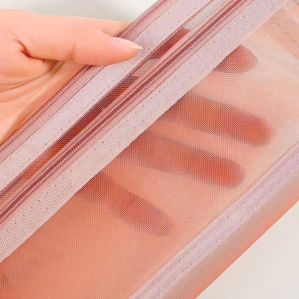 Mesh penalhus til studerende, stor kapacitet, til eksamener og opbevaring, lavet af slidstærkt materiale, multifunktionelt pink