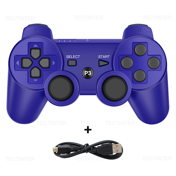 Rød trådløs Bluetooth-spilcontroller, kompatibel med PS3 og PC, gamepad-joysticktilbehør